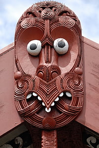 Maorí, máscara, Rotorua, indígenas, religión