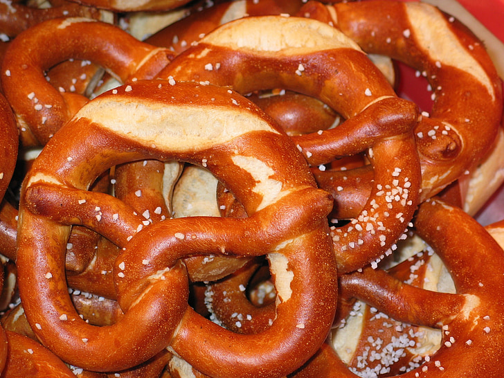pretzels, Laugenbrezeln, panadería, alimentos, Baviera, al horno, comer