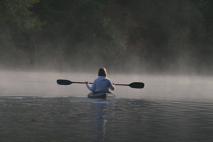 en plein air, la guérison, tranquil, Lac, kayak, paix, été