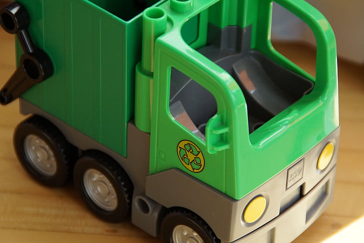 Lego duplo, afvalverwijdering, voertuig, speelgoedauto, kind, kinderen, kinderkamer