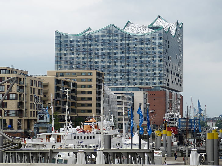 Hamburg, Hanza-város, építészet, Harbour city, város, épület, modern