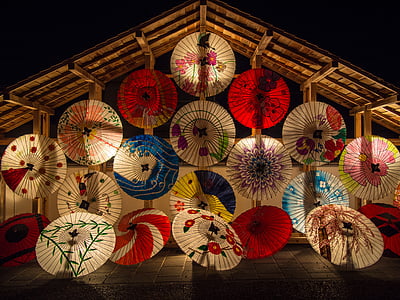 parapluies japonais, parapluie, style japonais, k, Yamaga ville, sources d’eau chaude, Japon