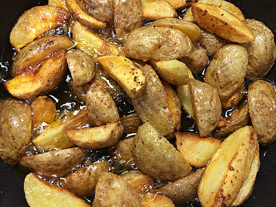 fried potatoes, delicious, lunch, food, eat, substantial, meal