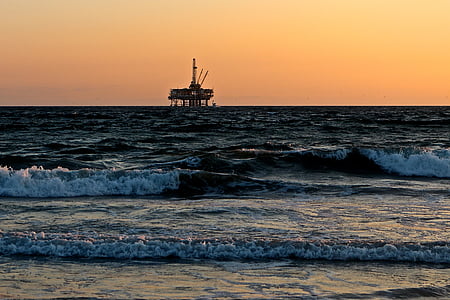 plataforma petrolera, mar, aceite, gas, taladro, de perforación, plataforma