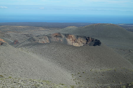 vulkanas, Lanzarote, Kanarų salos, kraštovaizdžio, lavos laukas, 