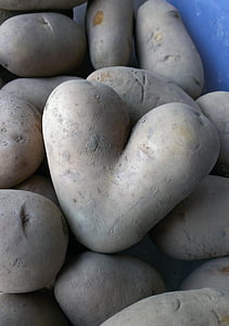 brambory, srdce, zelenina, jíst, výživa, ve tvaru srdce, bramborové srdce