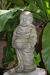staty, grön, Figur, skulptur, sten
