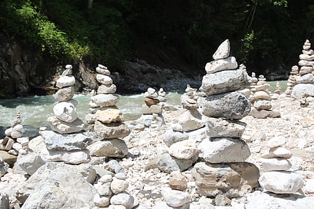 Cairn, tas de pierres, pierres, pile, sculpture, steinig
