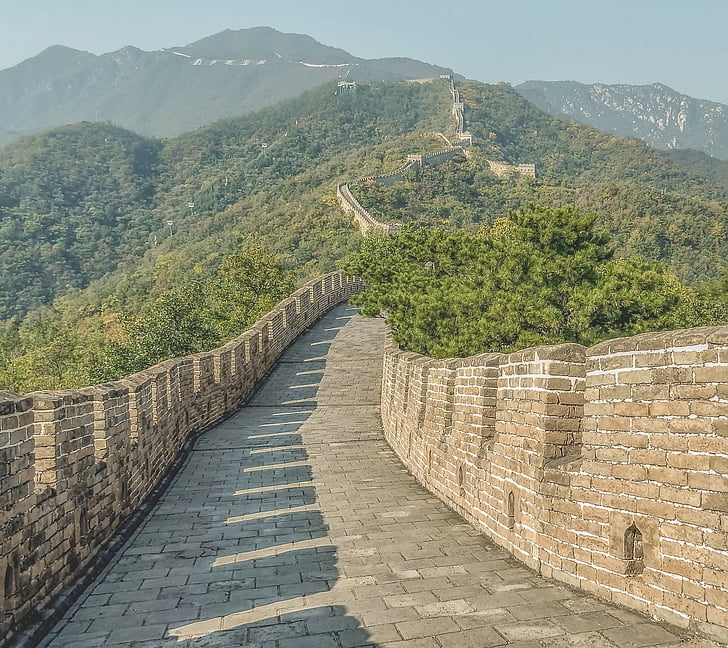the chinese wall, china, wall in china, architecture, mountain, travel destinations, ancient