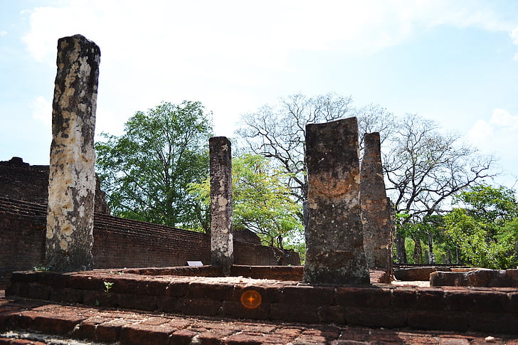 templis, vecā tempļa, budistu templis, polonnaruwa, senās drupas, seno, vēsturisko
