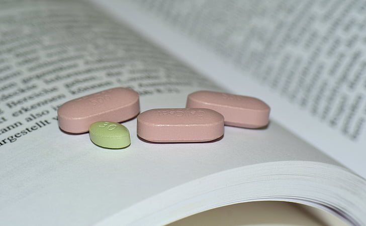 drug, boek, tabletten, boek en tabletten, medische, leren, school