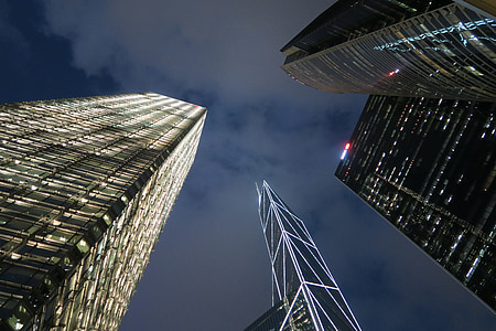 홍콩, 건물, 밤