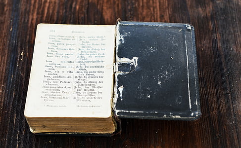 boek, gebed boek, oude, antieke, gebruikt, gedragen, hout