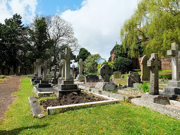 Grób, Cmentarz, groby, stary cmentarz, nagrobek, krzyże, Anglia