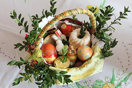 Semana Santa, cesta, la tradición de, Święconka, símbolo de la Pascua, huevo, huevos