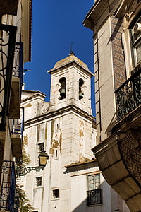lisbon, portugal, old town, city, baixa, church, architecture