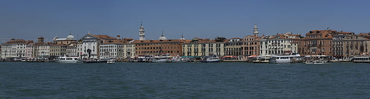 Венеция, Панорама, Италия, воды, канал, Венеция, лодки