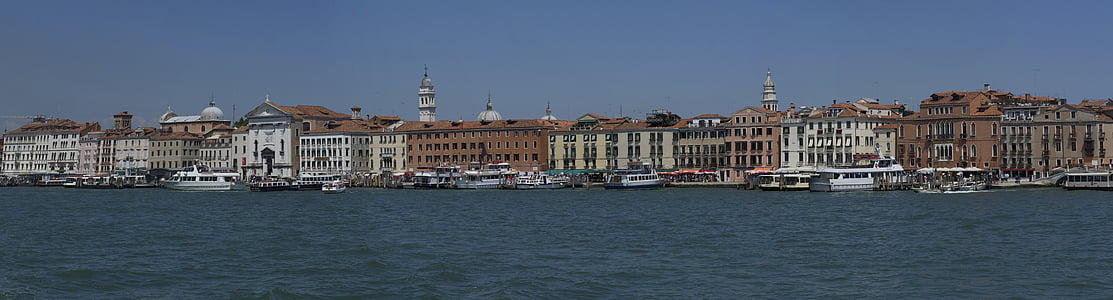 Venecia, panorama, Italia, agua, canal, Venezia, barcos
