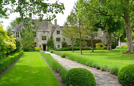 Garten, alten englischen cottage, Amesbury, Grün, Architektur, Haus, im freien