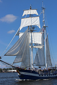 vitorlás hajó, történelmileg, vitorla, hajó, Rostock