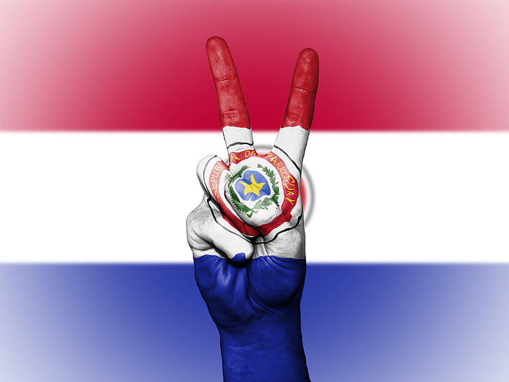 Paraguay, fred, hand, nation, bakgrund, banner, färger