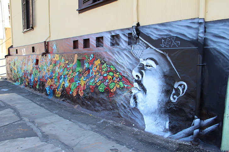 Graffiti, parete, pittura, murale, arte urbana, arte di strada, Valparaiso