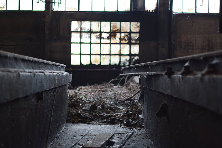 warehouse, windows, old, dust, industrial, railway, abandoned