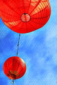 kinesisk nytår, kinesiske lanterner, San francisco, Californien, kinesisk, år, lanterne