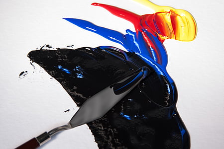 peintures acryliques, Couleur, spatule, mélange des couleurs, Split, technique de la spatule, coloré