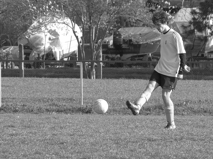 soccer, sports, ball, kick, man