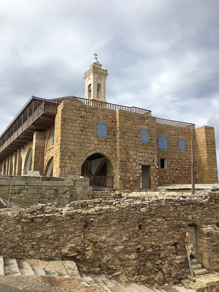 monastery, cyprus, carps, san andreas, ruin, stone, architecture