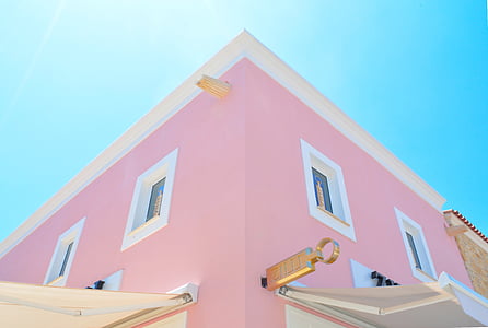 arkkitehtuuri, Taloja, Homes, asuin, lähiöissä, Windows, vaaleanpunainen