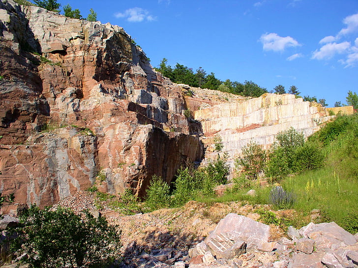 quarry, rock, limestone, stone