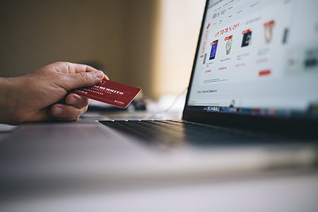 Banca, Compro, computadora, tarjeta de crédito, teclado, MacBook, compras en línea