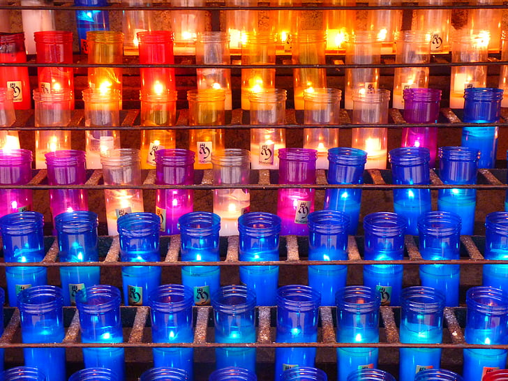 candele, colorato, luce grave, Colore, luce, calore, masterizzare