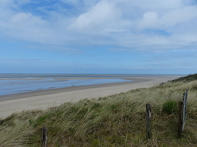 kust, Oost-Friesland, Noordzee, zee, landschap, blauw, strand landschap