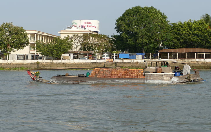 Vietname, Rio Mekong, delta do Mekong, passeio de barco, Rio, mercado, mercado flutuante