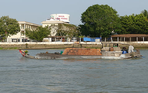 Vietnam, Sungai Mekong, Mekong delta, perjalanan perahu, Sungai, pasar, pasar terapung