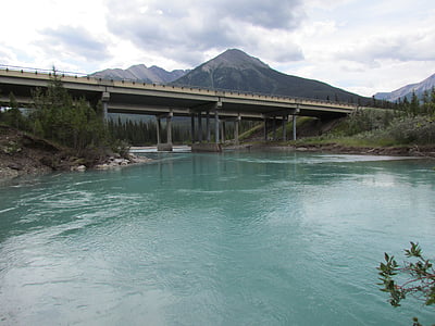 floden, Kanada, Mountain, vattendrag, landskap, Ice, Bridge