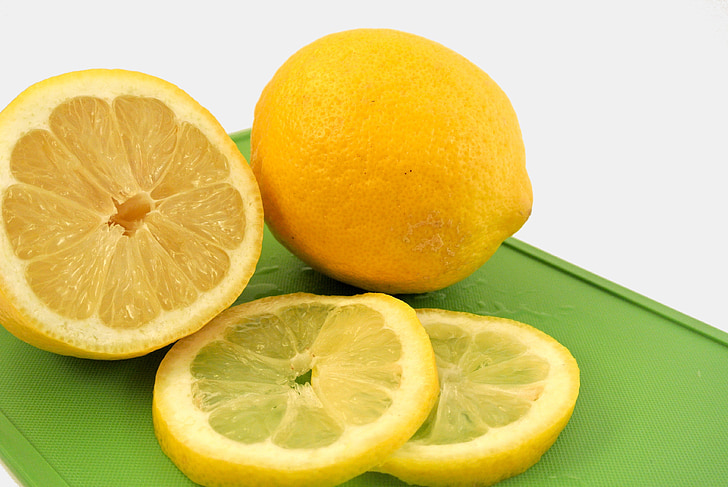 amarillo, limón, agria, fruta, jugo de, la vitamina c, cítricos