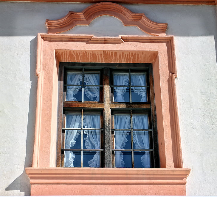 vindue, gamle, historisk set, facade, arkitektur, rustik, gamle vindue