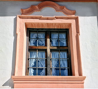 venster, oude, historisch, gevel, het platform, rustiek, oude venster