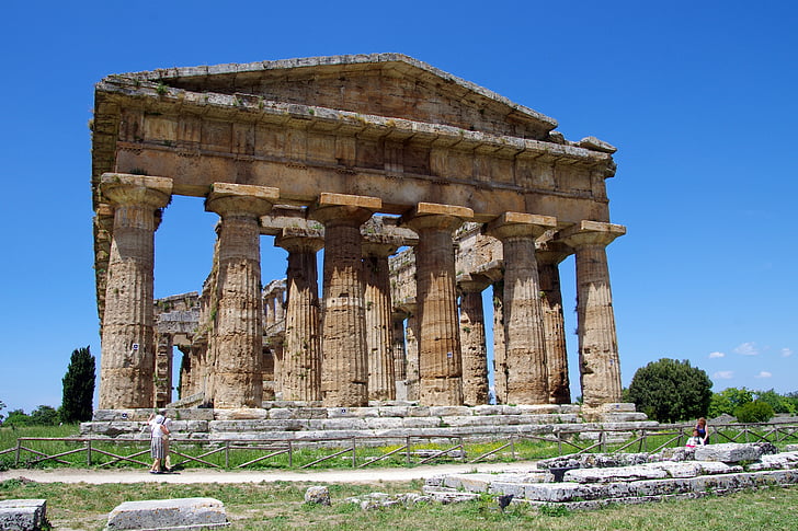 Paestum, Salerno, Włochy, Świątynię Neptuna, Magna grecia, Starożytna świątynia, Świątynia Grecka