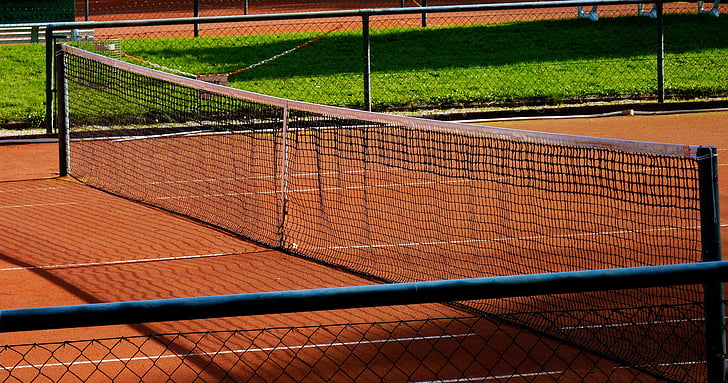 Тенис, Тенис корт, пепел, топка, топка спортна, мрежа, пространство