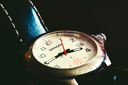 közeli kép:, idő, időmérő, Watch, Wenger, karóra, karóra