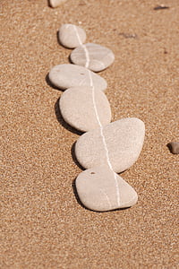 kamień, Plaża, Linia, kamienie, piasek, piękne, reszta