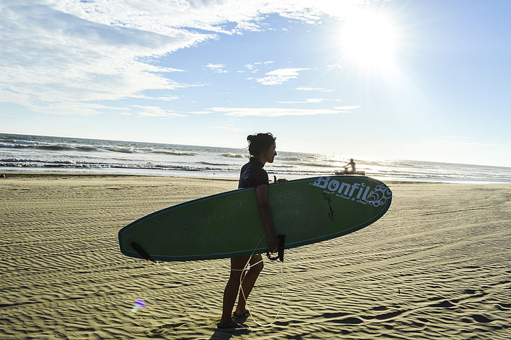 Bonfil, Acapulco, Playa, persona que practica surf, ondas, mar, Océano