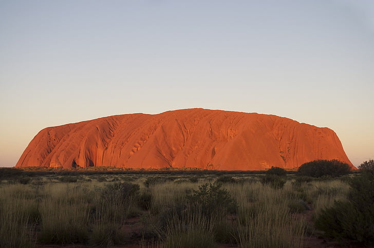 Ayers rock, Uluru, Australië, Landmark, Bush, rood, schilderachtige