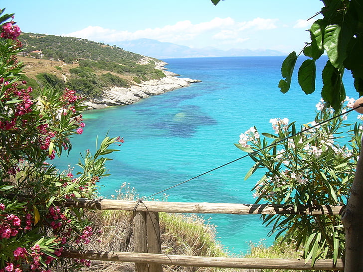 Zakynthos, illa, paisatge, platja, l'estiu, Mar, oceà