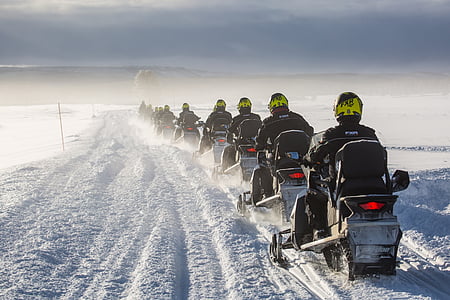 motos de nieve, nieve, Ruta de acceso, carretera, recreación, Tour, viajes